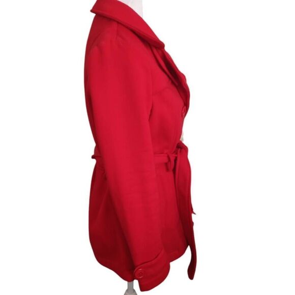 IRIS BASIC RED TRENCH COAT SZ.L GUC. - Picture 3 of 7